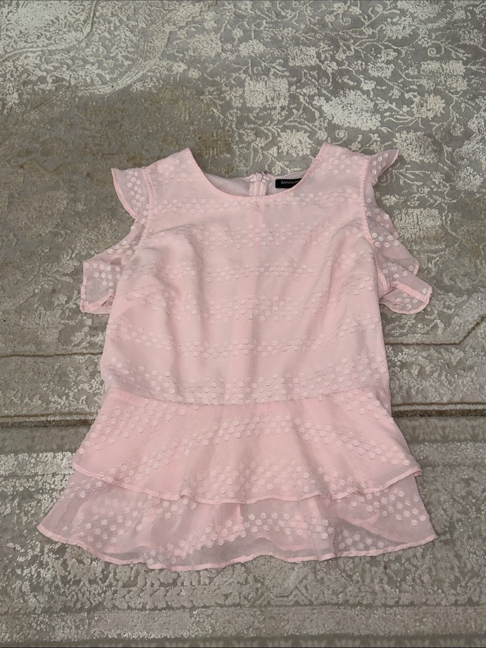 Banana Republic light pink sleeveless peplum blouse